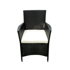 EELIFEE 5-Piece Outdoor Patio Wicker Dining Set with Acacia Wood Top