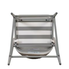 Outdoor 26' Counter Height Metal Frame Counter Stools with Scallop-shaped Backrest & Water-resistant Cushions, Set of