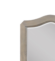 Scallop Shaped Mirror No Assembly Required White Poplar Finish