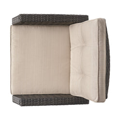 ST MARTA Single Sofa Outdoor Relaxation Seat Grey PE Rattan Waterproof Fabric