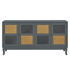 Retro Industrial Grey 4-Door Sideboard