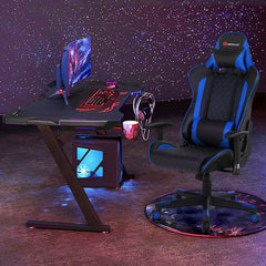 Massage Gaming Chair with Lumbar Support and Headrest