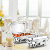 2 Packs Stainless Steel Full-Size Chafing Dish