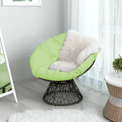 Rattan Papasan Chair Ergonomic 360-degree Swivel Soft Cushion Garden