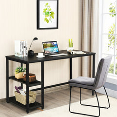 47 Inch Computer Desk Office Study Table Workstation Home with Adjustable Shelf Black