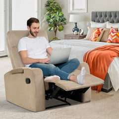 Recliner Chair Single Sofa Lounger with Arm Storage and Cup Holder for Living Room