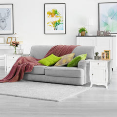 Wooden Accent End Table with Drawer Storage Cabinet Nightstand-White