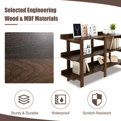 59 Inch Console Table with 3-tier Open Shelf for Front Hall Hallway and Foyer