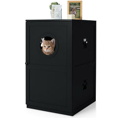 2-tier Litter Hidden Cat House With Anti-toppling Device