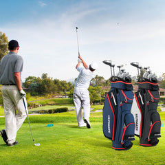 9.5 Inch Golf Cart Bag with 14 Way Dividers Top Organizer-Navy