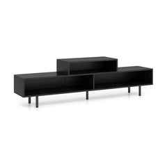 3 Cubby TV Stand for TVs up to 70 Inch with Open Storage Compartments