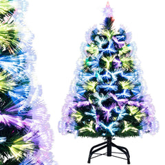 3 Feet Fiber Optic Christmas Tree with Branch Tips and Topper Star