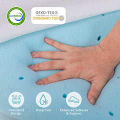 3 Inch Gel-Infused Memory Foam Mattress Topper with Removable Cover-King Size