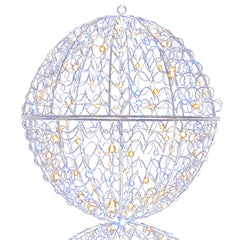 3 Pcs Lighted Christmas Balls Large Standing/Hanging Metal Sphere Lights with 435 LEDs