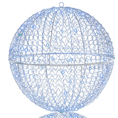3 Pcs Lighted Christmas Balls Large Standing/Hanging Metal Sphere Lights with 435 LEDs
