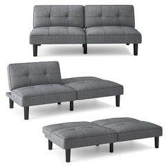 3-Piece Bedroom Bundle: Bedside Table with 3 Drawers+Modern Accent Chair+Convertible Folding Futon Sofa Bed