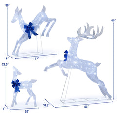 3 Pieces Lighted Christmas Reindeer Family Set with 255 Lights