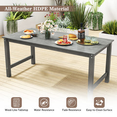 3 Pieces Outdoor Dining Table Set with 2 Benches