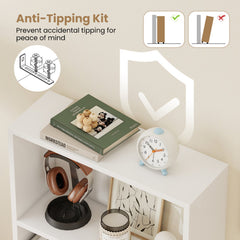 3-Tier Bookcase 42 inch Tall Book Shelf with Anti-Tipping Kit