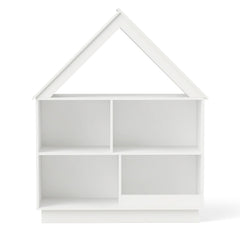 3-Tier House-Shaped Toy Storage Organizer with Open Shelves-White