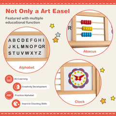 3-in-1 Wooden Art Easel for Kids with Drawing Paper Roll