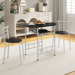 3 pcs Home Kitchen Bistro Pub Dining Table 2 Chairs Set