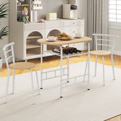 3 pcs Home Kitchen Bistro Pub Dining Table 2 Chairs Set