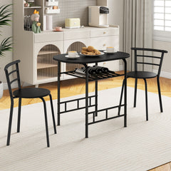 3 pcs Home Kitchen Bistro Pub Dining Table 2 Chairs Set