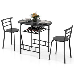 3 pcs Home Kitchen Bistro Pub Dining Table 2 Chairs Set
