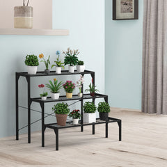 Outdoor 3 Tier Metal Plant Stand with Heavy Duty Rack for Multiple Use