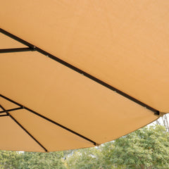 15x9ft Large Double-Sided Rectangular Outdoor Patio Market Umbrella - Taupe