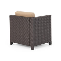 Puerta Club Chair MP1 Outdoor Comfort Weather-Resistant Cushions Mixed Black Faux Rattan
