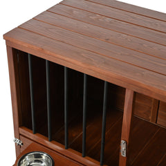 33" Solid Wood Dog Crate Furniture - Foldable Indoor Kennel
