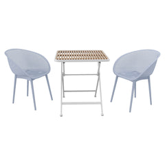 2 Pack Lounge Chair Set & Folding Square Table