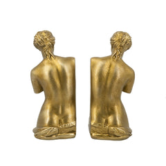 Set of 2 4.5x5x10' Venus de Milo Bust Bookends with Gold Finish