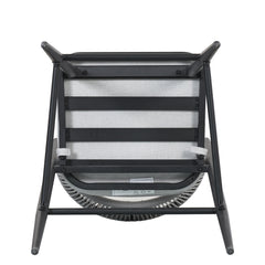 Outdoor Bar Height Metal Frame Counter Stools with Scallop-shaped Backrest & Water-resistant Cushions - Set of 2