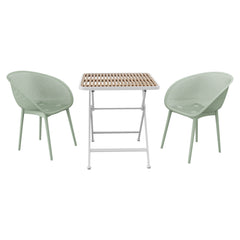 2 Pack Lounge Chair Set & Folding Square Table