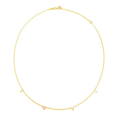 14k Two Tone Gold Love Necklace