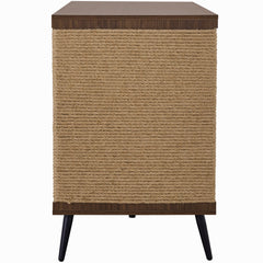 Cat Furniture 2 IN 1 Modern Walnut Cabinet Side Table With Spring-Loaded Door
