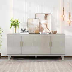 Champagne 4-Door Cabinet with Adjustable Shelves