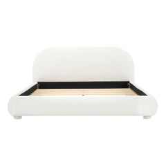 Upholstered Simple Modern Bedroom Bed With Curved Headboard