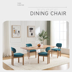 Dining Chairs With Ergonomic Backrest And Adjustable Feet (Set of 2)