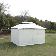 13x10 Outdoor Patio Gazebo Tent with Ventilated Double Roof and Sidewalls
