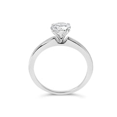 14K White Gold 1.0 Cttw Round Lab Grown Diamond 4 Prong Solitaire Engagement Ring (F-G Color, VS2-SI1 Clarity) - Ring Size 7