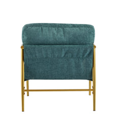 Modern Accent Chair with Plush Cushions and Wooden Armrests