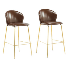 Kira Indoor Upholstered Bar Stool Set of 2