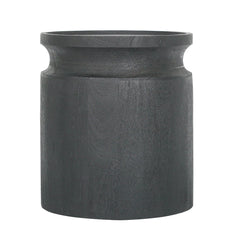 Black Wooden Cylinder Side Table