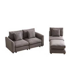 102.2 Inch Combination Modular Sofa with Ottoman Grey
