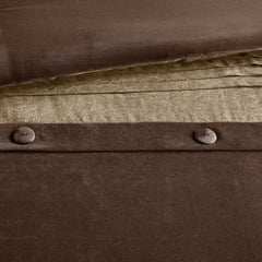 7 Piece Faux Suede Comforter Set Brown King