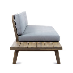 Hillcrest V Shaped 4-Piece Sofa Set - Gray Acacia Wood with Water Resistant Fabric